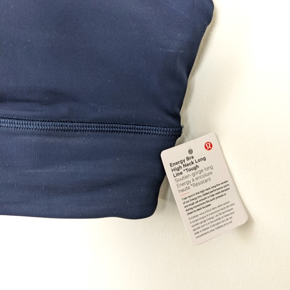 Lululemon Energy Bra High Neck Long Line Medium Support True Navy sz 12 NWT - Picture 3 of 7